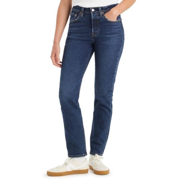 Womens Stretch Cotton 501 Original Fit Jeans Straight Leg Button Fly Casual